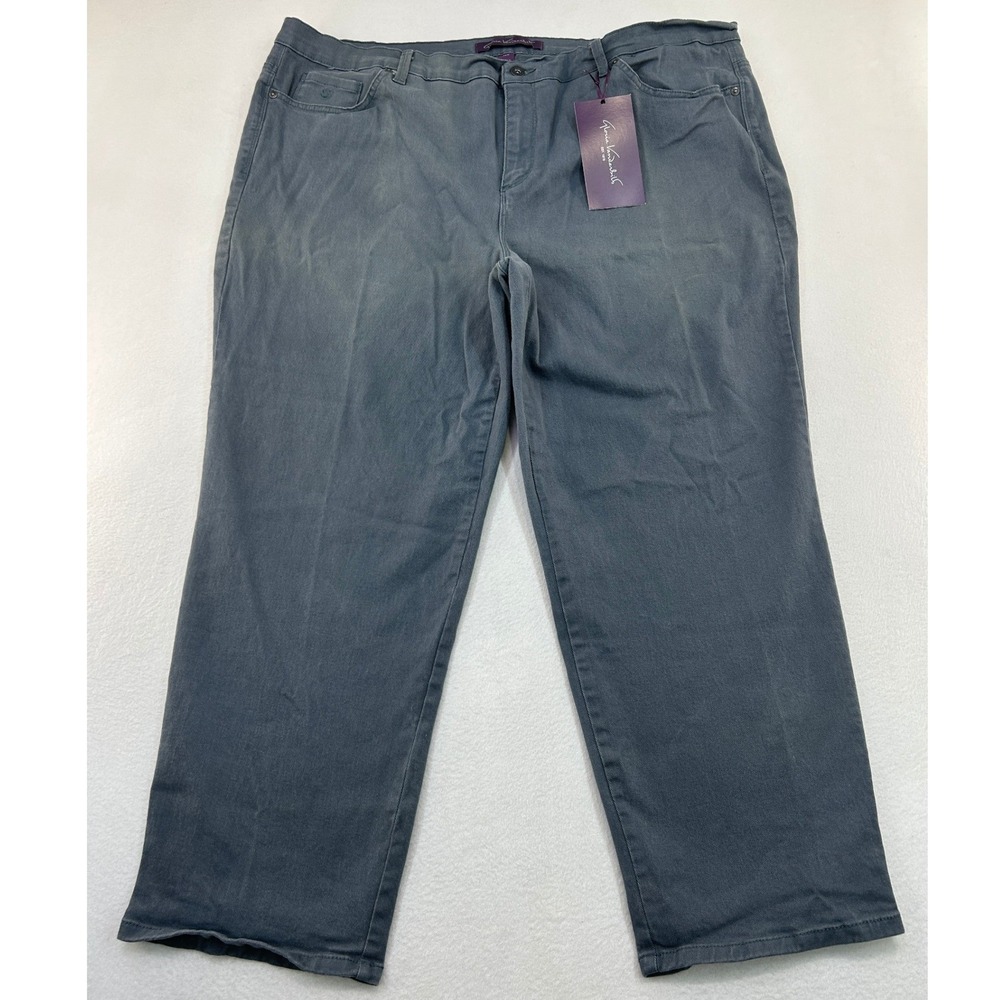 Gloria Vanderbilt Amanda Ultra Stretch Gray Tapered Leg Pants Womens 22W NEW